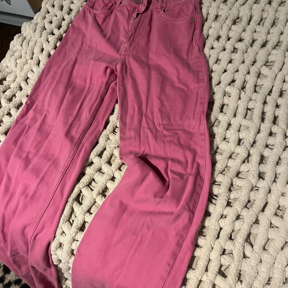 Zara Vibrant Pink Wide-Leg Pants